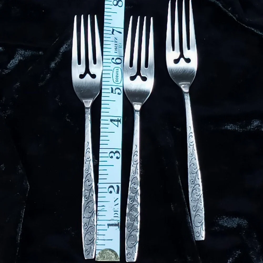 Vintage Epic Custom Stainless Steel Salad/Dessert Fork Set of 3